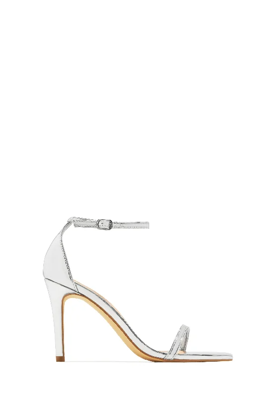 Betty Single Sole Heels - Silver