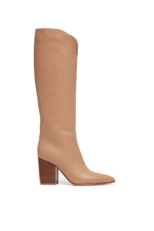 Cora Knee High Boot in Camel Leather