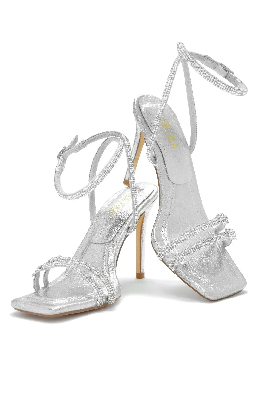 Miliana Embellished Heels - Silver