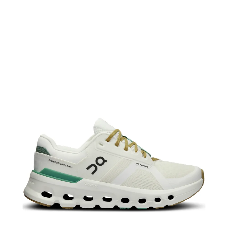 On Women's Cloudrunner 2 WIDE Width Sneaker in Undyed/Green