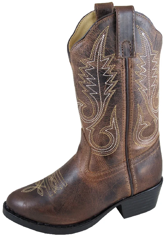 Smoky Mountain Boots Youth Girls Annie Brown Waxed Leather Western