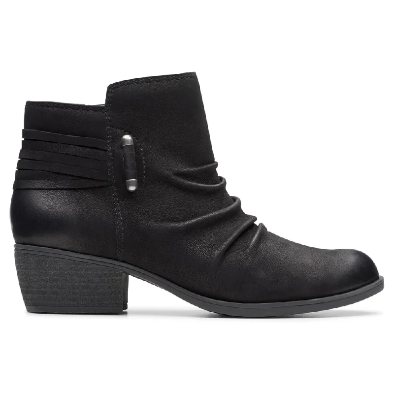 Clarks Charlten Rosa Black Nubuck Boot (Women's)