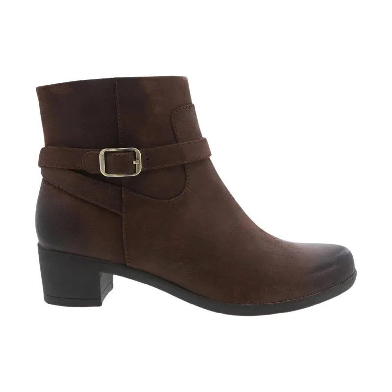 Dansko Women's Cagney Bootie - Brown Burnished Suede - ONLINE STORE CREDIT/EXCHANGE ONLY