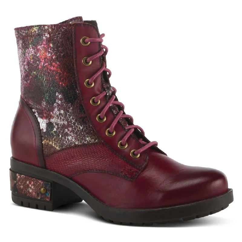 L'artiste By Spring Step Marty-Met Bordeaux Multi Leather Boot (Women's)